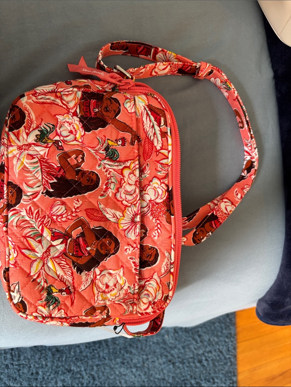 Vera Bradley Coral Floral Quilted Crossbody Shoulder Bag